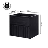 Sherwin Slat Modern Coastal 2-Drawer Wall Mounted Bath Vanity Cabinet Only (Sink Basin Not Included)
