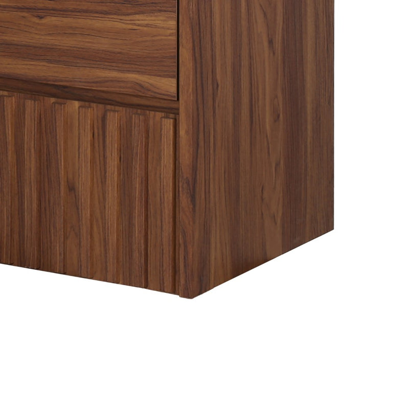 Sherwin Slat Modern Coastal 2-Drawer Wall Mounted Bath Vanity Cabinet Only (Sink Basin Not Included)