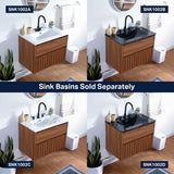 Sherwin Slat Modern Coastal 2-Drawer Wall Mounted Bath Vanity Cabinet Only (Sink Basin Not Included)