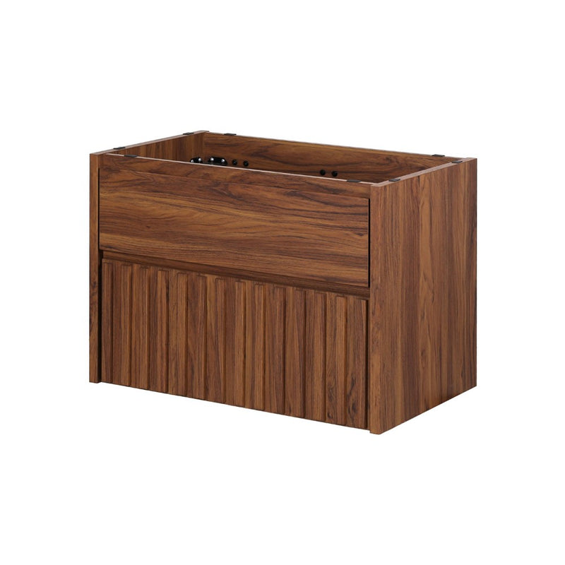 Sherwin Slat Modern Coastal 2-Drawer Wall Mounted Bath Vanity Cabinet Only (Sink Basin Not Included)