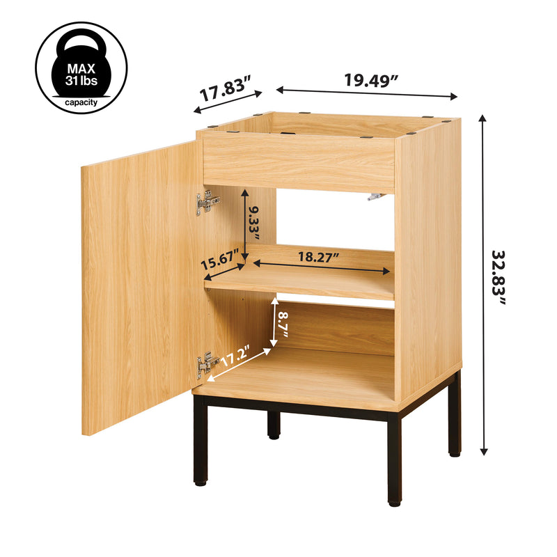 Rowan Geometric Modern Transitional 2-Shelf Bath Vanity Cabinet Only (Sink Basin Not Included) - JONATHAN Y