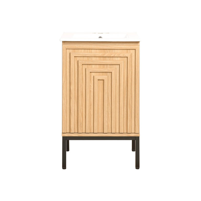 Rowan Geometric Modern Transitional 2-Shelf Bath Vanity Cabinet Only (Sink Basin Not Included) - JONATHAN Y