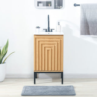 Rowan Geometric Modern Transitional 2-Shelf Bath Vanity Cabinet Only (Sink Basin Not Included) - JONATHAN Y