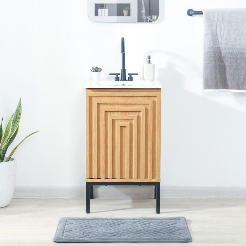 Rowan Geometric Modern Transitional 2-Shelf Bath Vanity Cabinet Only (Sink Basin Not Included) - JONATHAN Y