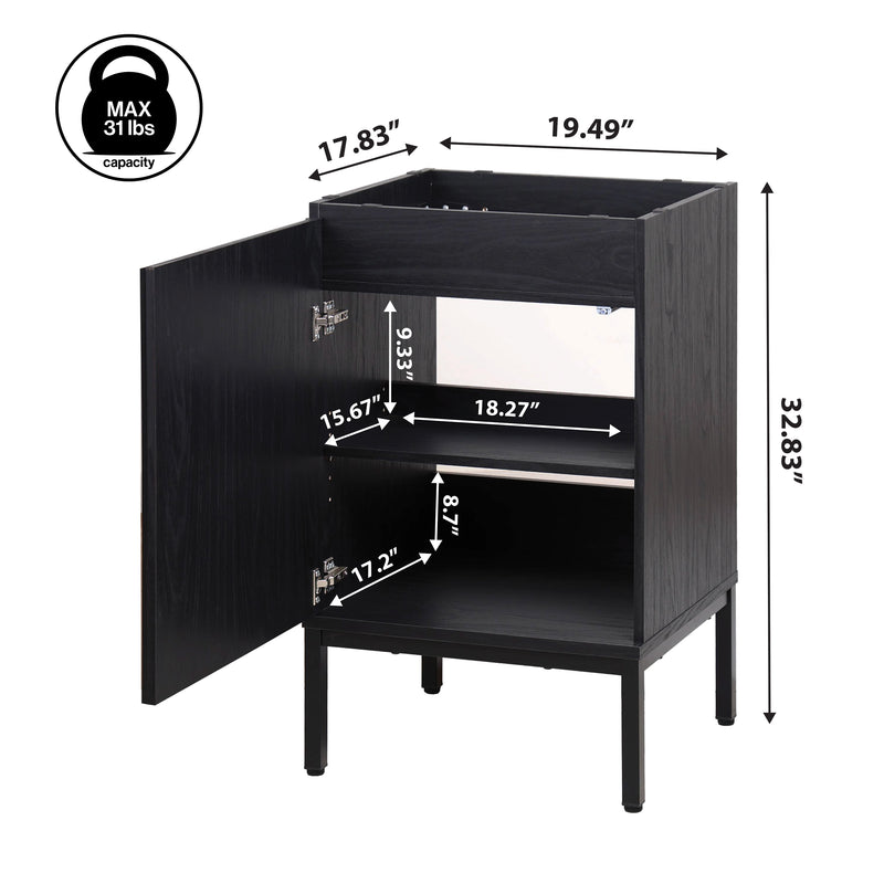 Rowan Geometric Modern Transitional 2-Shelf Bath Vanity Cabinet Only (Sink Basin Not Included) - JONATHAN Y