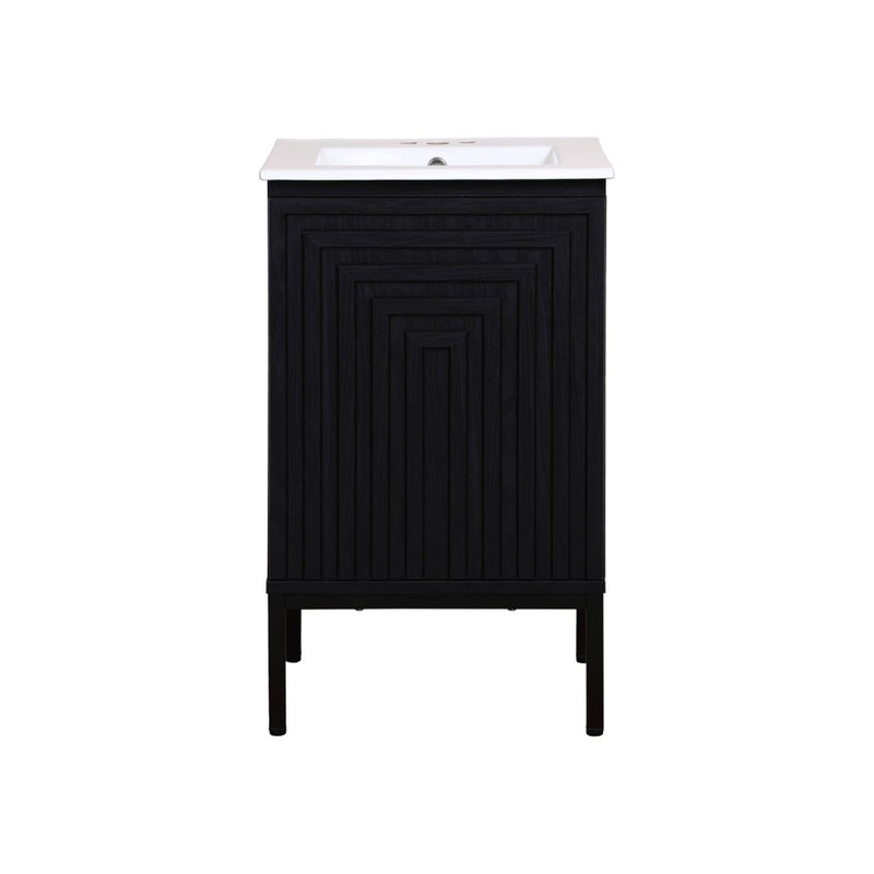 Rowan Geometric Modern Transitional 2-Shelf Bath Vanity Cabinet Only (Sink Basin Not Included) - JONATHAN Y
