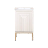 Rowan Geometric Modern Transitional 2-Shelf Bath Vanity Cabinet Only (Sink Basin Not Included) - JONATHAN Y