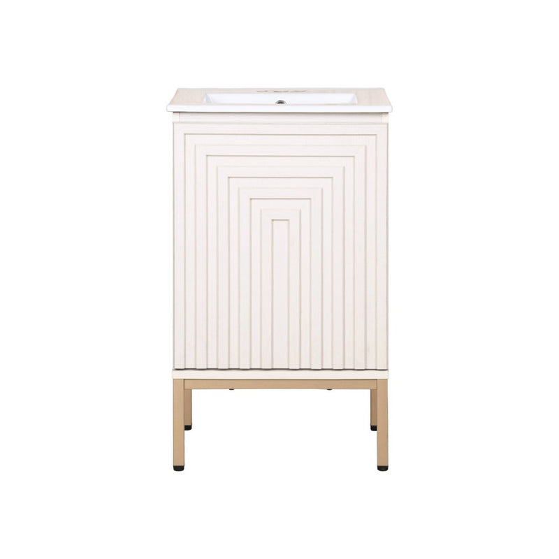 Rowan Geometric Modern Transitional 2-Shelf Bath Vanity Cabinet Only (Sink Basin Not Included) - JONATHAN Y