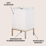 Rowan Geometric Modern Transitional 2-Shelf Bath Vanity Cabinet Only (Sink Basin Not Included)