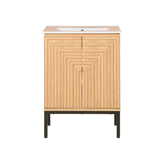 Rowan Geometric Modern Transitional 2-Shelf Bath Vanity Cabinet Only (Sink Basin Not Included)