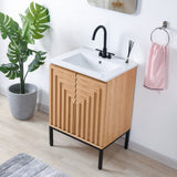 Rowan Geometric Modern Transitional 2-Shelf Bath Vanity Cabinet Only (Sink Basin Not Included)