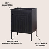 Rowan Geometric Modern Transitional 2-Shelf Bath Vanity Cabinet Only (Sink Basin Not Included)