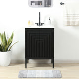 Rowan Geometric Modern Transitional 2-Shelf Bath Vanity Cabinet Only (Sink Basin Not Included)