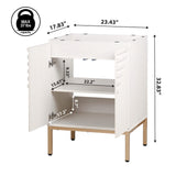 Rowan Geometric Modern Transitional 2-Shelf Bath Vanity Cabinet Only (Sink Basin Not Included)
