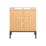 Rowan Geometric Modern Transitional 2-Shelf Bath Vanity Cabinet Only (Sink Basin Not Included)