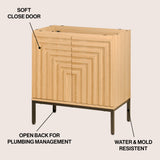 Rowan Geometric Modern Transitional 2-Shelf Bath Vanity Cabinet Only (Sink Basin Not Included)