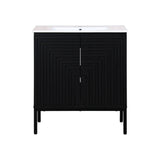 Rowan Geometric Modern Transitional 2-Shelf Bath Vanity Cabinet Only (Sink Basin Not Included)