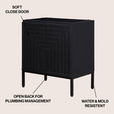 Rowan Geometric Modern Transitional 2-Shelf Bath Vanity Cabinet Only (Sink Basin Not Included)