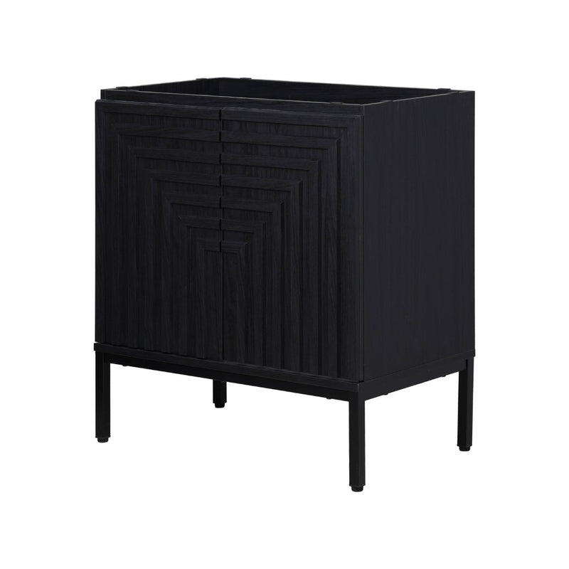 Rowan Geometric Modern Transitional 2-Shelf Bath Vanity Cabinet Only (Sink Basin Not Included)