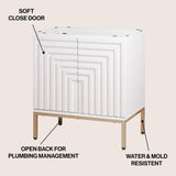 Rowan Geometric Modern Transitional 2-Shelf Bath Vanity Cabinet Only (Sink Basin Not Included)