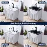 Rowan Geometric Modern Transitional 2-Shelf Bath Vanity Cabinet Only (Sink Basin Not Included) - JONATHAN Y