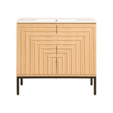 Rowan Geometric Modern Transitional 2-Shelf Bath Vanity Cabinet Only (Sink Basin Not Included)