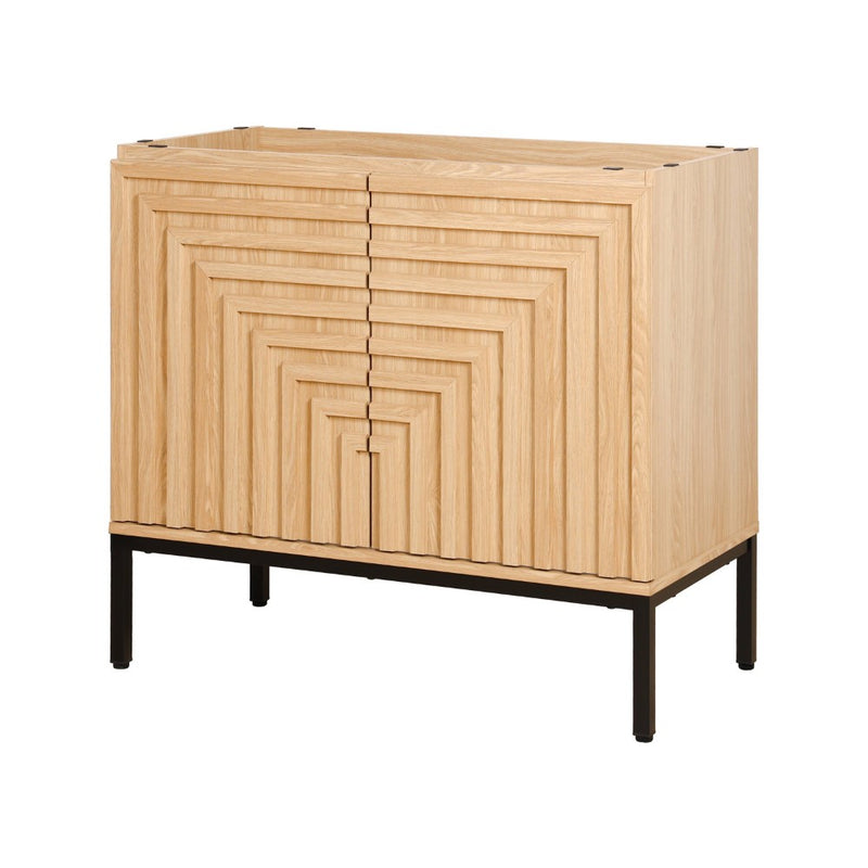 Rowan Geometric Modern Transitional 2-Shelf Bath Vanity Cabinet Only (Sink Basin Not Included)