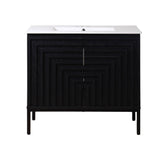 Rowan Geometric Modern Transitional 2-Shelf Bath Vanity Cabinet Only (Sink Basin Not Included)