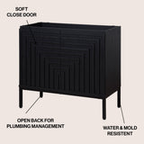 Rowan Geometric Modern Transitional 2-Shelf Bath Vanity Cabinet Only (Sink Basin Not Included)