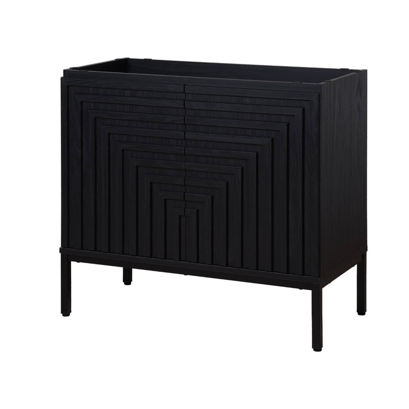 Rowan Geometric Modern Transitional 2-Shelf Bath Vanity Cabinet Only (Sink Basin Not Included)