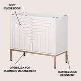 Rowan Geometric Modern Transitional 2-Shelf Bath Vanity Cabinet Only (Sink Basin Not Included)