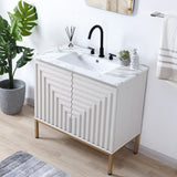 Rowan Geometric Modern Transitional 2-Shelf Bath Vanity Cabinet Only (Sink Basin Not Included)