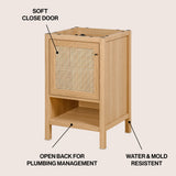 Jasper Rattan Modern Coastal 2-Shelf Bath Vanity Cabinet Only (Sink Basin Not Included)