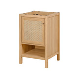 Jasper Rattan Modern Coastal 2-Shelf Bath Vanity Cabinet Only (Sink Basin Not Included) - JONATHAN Y