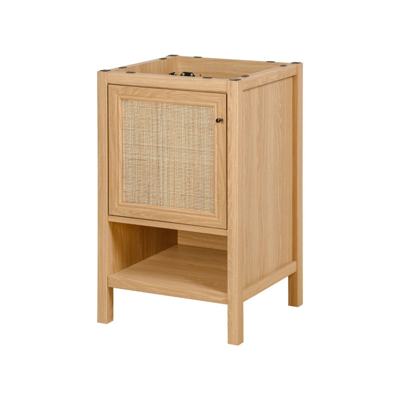 Jasper Rattan Modern Coastal 2-Shelf Bath Vanity Cabinet Only (Sink Basin Not Included) - JONATHAN Y
