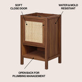 Jasper Rattan Modern Coastal 2-Shelf Bath Vanity Cabinet Only (Sink Basin Not Included)