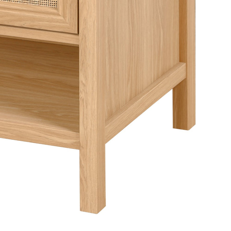 Jasper Rattan Modern Coastal 2-Shelf Bath Vanity Cabinet Only (Sink Basin Not Included)