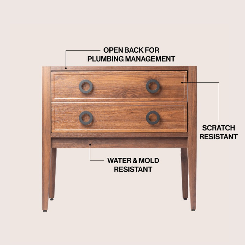 Corbin Modern Classic 1-Drawer Bath Vanity Base Only (Sink Basin Not Included)