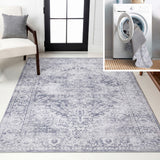 Eleanor Vintage Medallion Border Machine-washable Area Rug