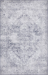 Eleanor Vintage Medallion Border Machine-washable Area Rug