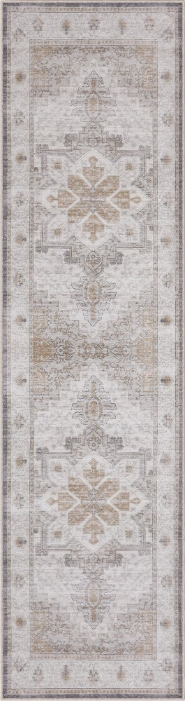 Eleanor Vintage Medallion Border Machine-washable Area Rug
