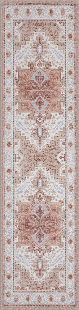 Eleanor Vintage Medallion Border Machine-washable Area Rug