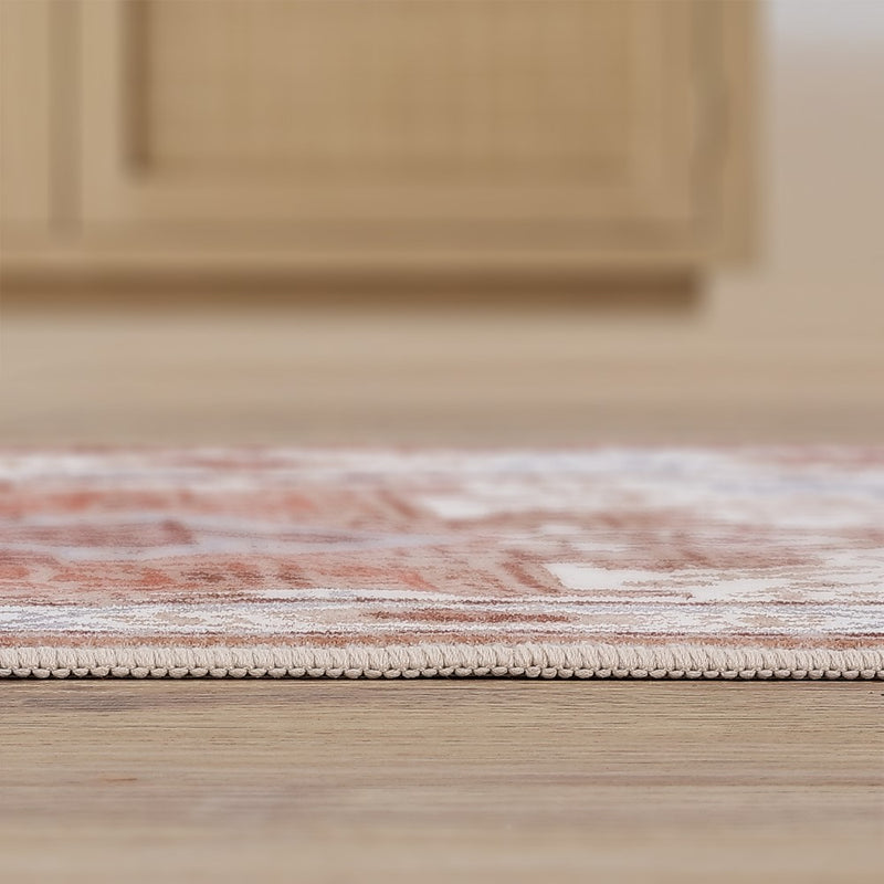 Eleanor Vintage Medallion Border Machine-washable Area Rug