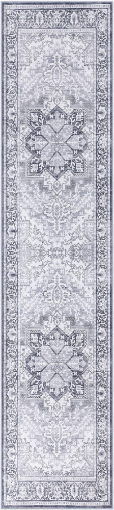 Eleanor Vintage Medallion Border Machine-washable Area Rug