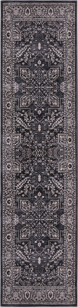 Eleanor Vintage Medallion Border Machine-washable Area Rug