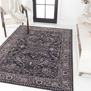 Eleanor Vintage Medallion Border Machine-washable Area Rug