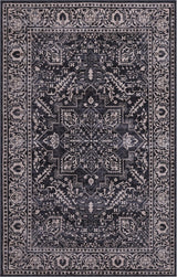 Eleanor Vintage Medallion Border Machine-washable Area Rug