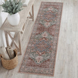 Eleanor Vintage Medallion Border Machine-washable Area Rug