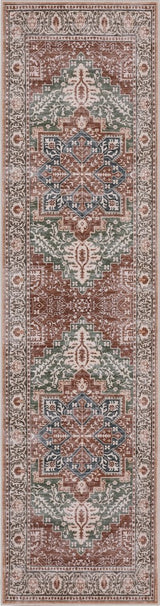 Eleanor Vintage Medallion Border Machine-washable Area Rug