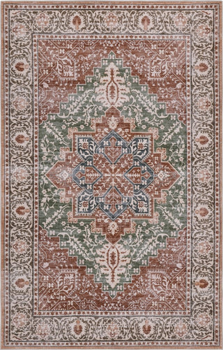 Eleanor Vintage Medallion Border Machine-washable Area Rug